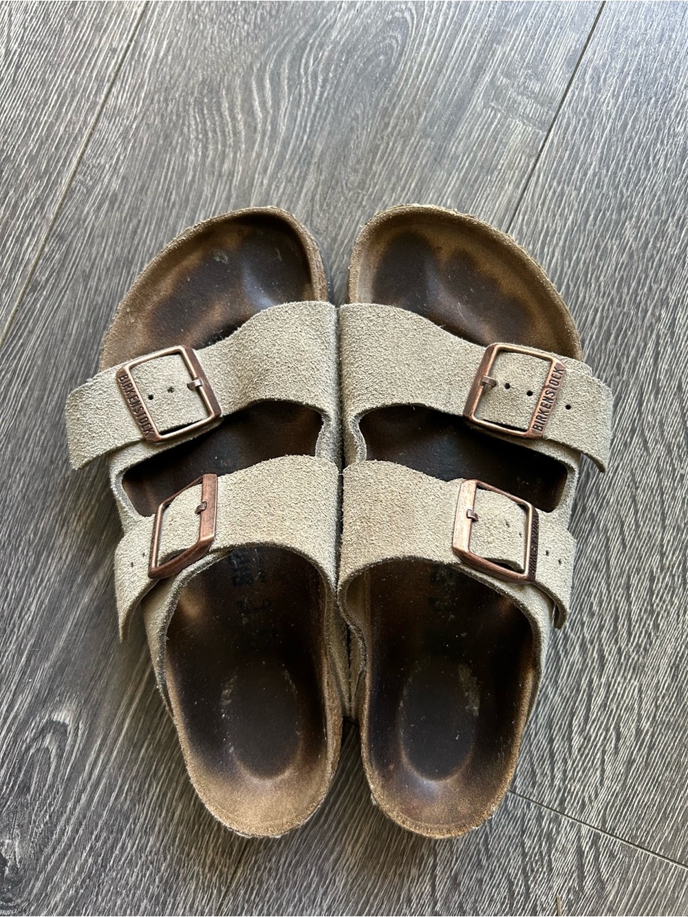 Birkenstock Arizona Sandals in Taupe Suede
